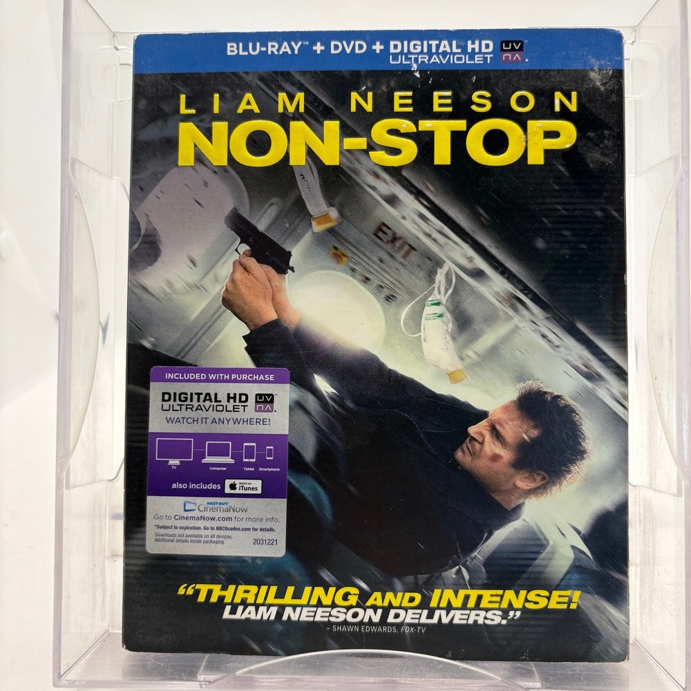 Non-Stop Blu-ray DVD Liam Neeson Action Thriller Movie with Slipcover